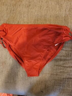 Time and Tru Red Side-Tie Bikini Bottom